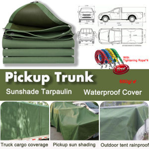 『😀Ship in 24hrs🤟❤️』Thicker Pickup Truck Back Box Cover Pickup Truck Canvas With Tightening Rope Waterproof Sun Shade Canvas Cover Kanvas Lori Kain Kalis Hujan 防雨帆布