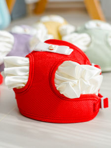 Summer Dog Leash Fly Sleeve Ruffle Vest Style Cat Harness Teddy Panda Cat Outdoors Pet Walking Rope Non-Extensible Pet Supplies