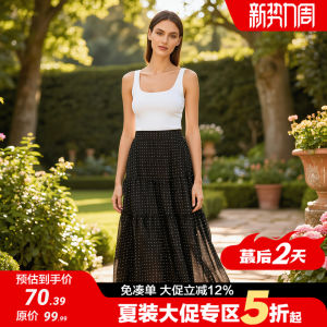 Korean Style Floral A-line Skirt with Elastic Back Waist and Full Hemline Summer Womens Half Skirt