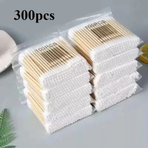 100-800pcs Double Head Wood Cotton Swab Nose Ears Cleaning Women Makeup Tools Lipstik Cotton Buds Tip Sticks Bastoncillos Oidos