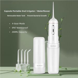 Water Dental flosser for Teeth Cordless Water Teeth Cleaner Picks IPX7 Waterproof Water Flosser 4 Modes IPX7 Waterproof Rechargeable Water Dental Picks for Home Travel