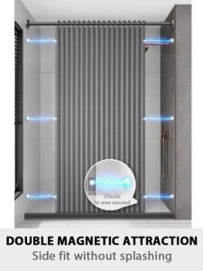 High Quality Foldable Shower Curtain 120cm/180cm Thickened Makapal Waterproof With Rod Adjustable for Bathroom