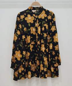 Blouse Babydoll Rayon Premium Bunga yellow