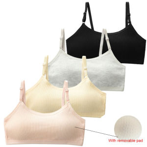 4 Pcs/Lot Childrens Breast Care Girls Bras Age 8-16 Years Cotton Teens Girls Sponge Cup Teenage Girl Underwear Kids Vest