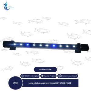Lampu Celup Aquarium Merek Kiyosaki KY-LP300-T4-LED Ukuran 30cm Warna White Blue (Putih Biru)
