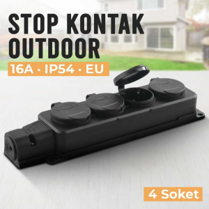 STOP KONTAK TERMINAL ANTI AIR COLOKAN LISTRIK DENGAN PENUTUP 16A 250V EU