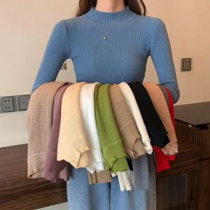 Áo len tăm cổ 3 phân mềm mịnnhiều màu chất liệu co giãn-MAS-A411