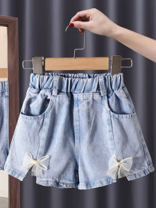 Summer Casual Cotton Polyester Blend Short Jeans Pants for Girls Baby Three-quarter Length Thin Style Fashionable Kids Clothes