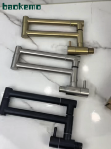 Kitchen Wall-mounted Faucet Folding Stainless Steel Single Cold 1/2inch