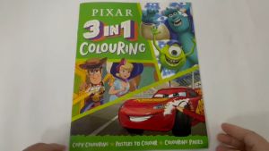 Disney Pixar 3 In 1 Colouring Book For Kids With Lightning McQueen Buzz Woody
