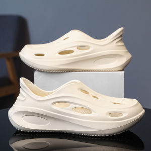 Mens Summer Outdoor Wear Holes Shoes Sport Anti-Slip Deodorant Large Size Full Cover Work Not Tired Foot Soft Bottom Sandals