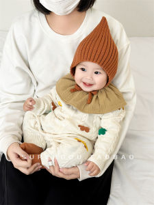 Cute Knitted Baby Outfit Cotton Polyester Full Moon Clothes Infant Romper Suits Korean Style Long Sleeve round Neck Clothes