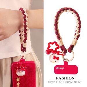 ZHENGEGE | Cute Cartoon Bell Pendant Short Hand Wristphone Lanyard