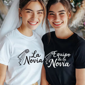Sanrio | Equipo De La Novia Spanish Girls Bachelorette Hen Party T-shirts Fashion Bride Team Graphic Tees Bridal Shower Graphic Blouses