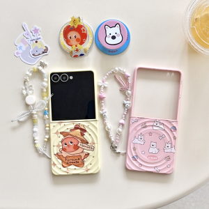 Stars Person West Highland Magsafe Magnetic Absorption Samsung Galaxy ZFlip7 Phone Case Foldable Screen ZFlip7 Protective Cover Matte Finish ZFlip7 Anti-Fall Cute Cartoon Womens Style