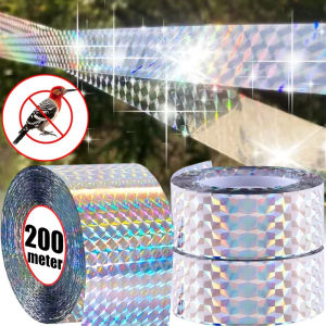 200M Bird Scare Laser Tape Repellents Double Sided Pigeons Birds Away Reflective Ribbon Deterrent Tapes for Outdoor Garden Orchard