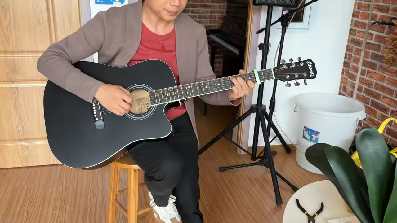 KAWES Low Action Gitar Akustik Elektrik 6 Senar Gitar Akustik Elektrik 41 inci Dengan Pickup 4EQ Dengan Tali Pengikat