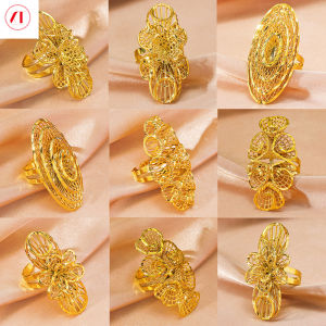 XT Jewellery Korea 24k Hollow Flower Ring Woman 916 Original Gold Plated