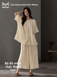 MiiOW | Bộ Đồ Ngủ Mùa Hè Bằng Cotton Sang Trọng cho Phụ Nữ