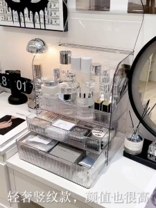 [SG Stock]Makeup Organizer Skincare Facial Mask Cosmetic Storage Box Holder Large Capacity Acrylic Desktop Storage