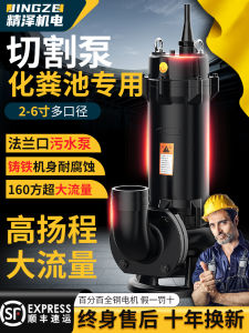 Dewatering Sewage Pump Cutting Sludge Pump for Aquaculture Biogas Pool Effluent Pump 380V Submersible Pump Farm Sludge Extraction