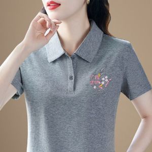 HUAXUNRAN | Áo Thun Polo Cotton Sơ Mi Chống Lão Hóa Mùa Hè Dành Cho Người Béo
