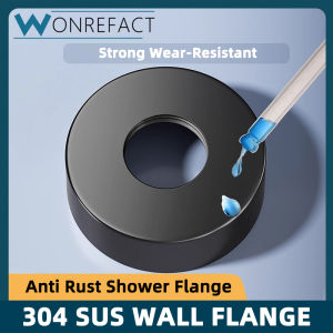 304 SUS Shower Wall Flange Anti Rust Wear Resistant Tap Pipe Cover for HDB BTO Matte Black Mixer Plate Premium Quality