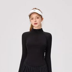 CJLINDF | Slimming High Collar Zip Long Sleeve Yoga Set with Pockets Spring and Summer