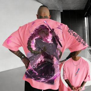 Bandai | Demon Slayer Anime Printed Pure Cotton Short-sleeved T-shirt 2025 Mens and Womens Loose Sporty Summer Fashion Round-neck Top