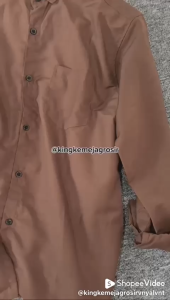 Kemeja Polos mahogany lengan panjang terbaru size M L XL