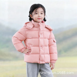 LUQUTCR Winter New Childrens down Jacket Boys and Girls Thickened Warm Hooded Childrens Bread Clothing Jacket