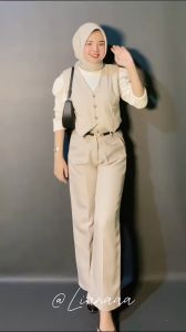 Vest Wanita Karren Croptop Bahan Drill Premium