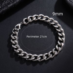 Titanium steel non fading vacuum plated Cuban bracelet mens and womens hip-hop girl jewelry stainless steel NK bracelet