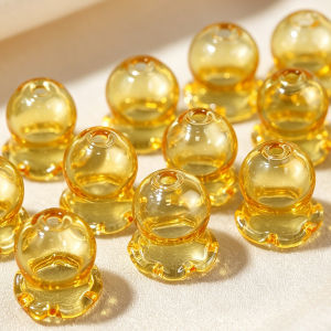 2/4pcs 17*16mm Glass Petal Flower Spacer Beads for DIY Handcrafted Wind Chimes Necklace Pendant Jewelry Making Craft Supplies