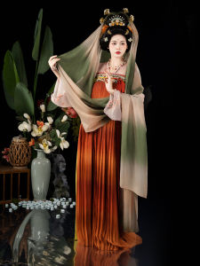 Shanchi Hanfu Tang Dynasty Style Full Sleeve Chest Lengthening Skirt Spring Summer Womens Traditional Chinese Clothing