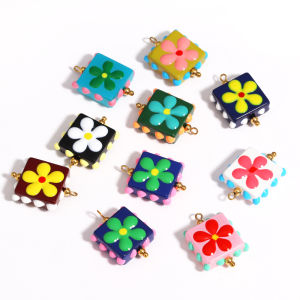 5pcs New INS Dopamine Fish Pendants Hand-Painted Glass & Resin Heart Charms 18K Gold Plated Stainless Steel DIY Jewelry Making