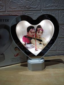 magic mirror clock / cermin ajaib jam / love mirror / cermin custom / kado unik