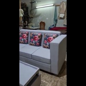 Sofa L Putus Minimalis Kain Canvas Halus