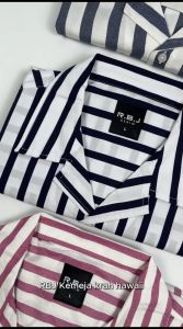 RBJ Kemeja Salur Yarndyed Krah Hawaii Regular Fit Pria