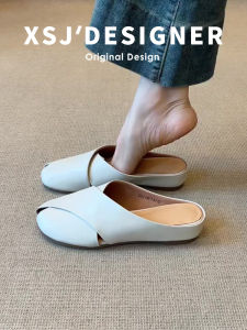 LIQIXIEFANG | Leather Style Cross-strap Slip-on Sandals