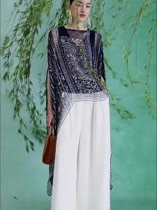 Gradual Color Silk Loose and Slimming Long Air Conditioning Top