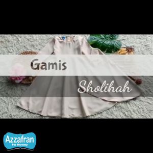 Gamis Sholihah PLUS Jilbab | Baju Bahan Diamon Anak Perempuan dan Dewasa | Seragam Lebaran Terbaru