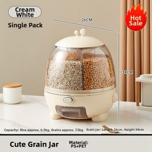 MOLORE | Food-Grade Moisture-Proof Insect-Resistant Rotating Grain Storage Box Large Size