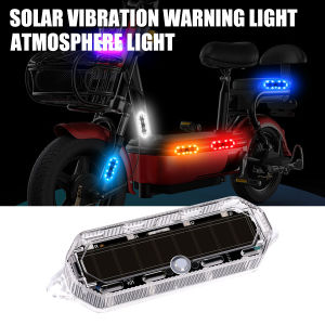 1x Solar Flashing Signal Light Emergency Warning Light for Car Motorcycle Waterproof Strobe Light with Touch Switch Universal