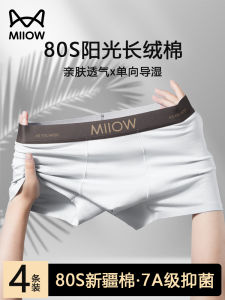 Quần Lót Nam Cotton Kháng Khuẩn Thoáng Khí Cạp Vừa Quần Short Nam Mùa Hè 2024 Quần Lót Nam Cotton Thoải Mái Thoáng Khí