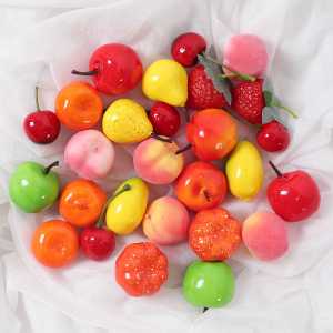 5PCS Artificial Fruit Fake Vegetables Home Party Featival Decoration Childrens Teaching Toy Cake Topper Autumn New Year Decoration Photography Food Props