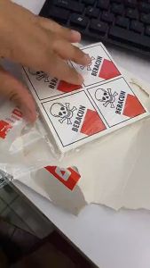 Stiker Label Simbol Limbah B3 Sticker Bahan Berbahaya dan Beracun 5 x 5 cm/ 4 pcs