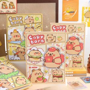 หนังสือบันทึกการ์ดแบบแยกช่องสี่เหลี่ยม ปกแข็ง ความสวยงามระดับ INS ของ Capybara ของเล่นสำหรับนักเรียน ของขวัญ