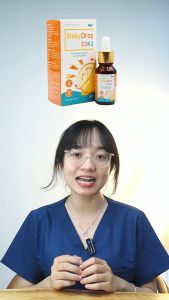 Vitamin D3K2 BABY DROP - Bổ sung Canxi tăng cường hấp thu Canxi giảm còi xương cho trẻ