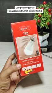 AOKI Lampu led bohlam magic emergency AD/DC 20w fitting on/off baterai dapat diganti